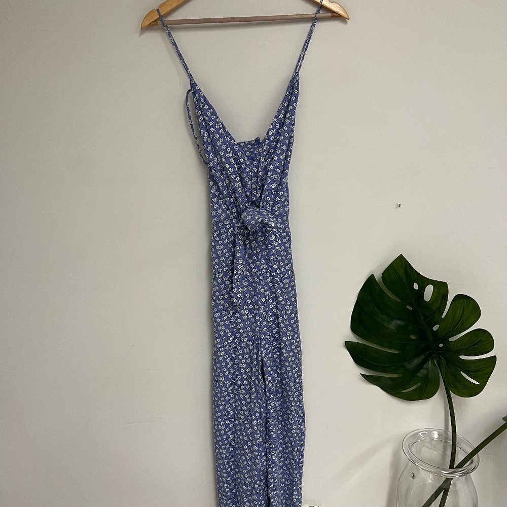 abercrombie & fitch purple floral jumpsuit